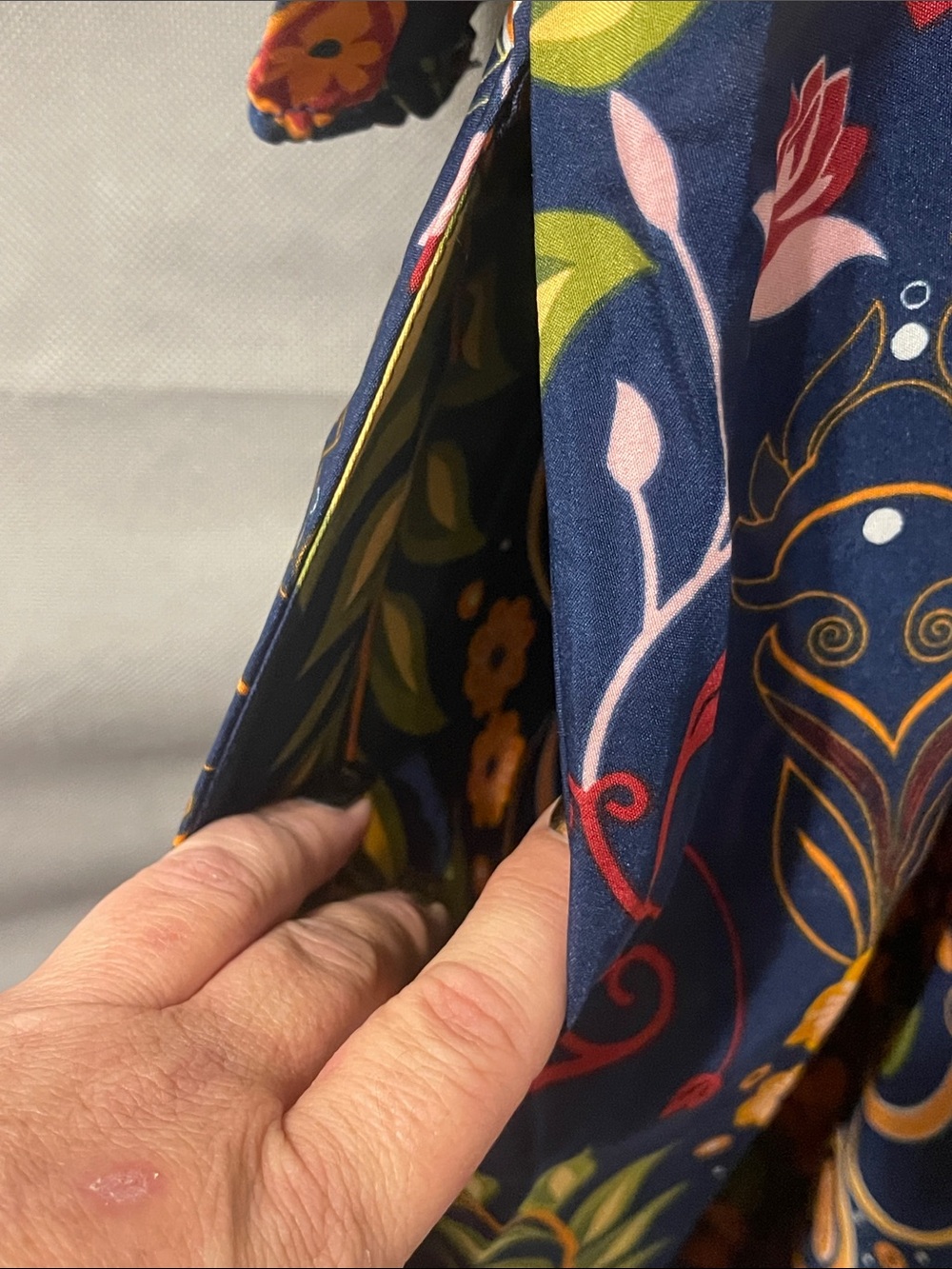 BloomChic Navy Floral V-Neck Dress with Multicolor Floral Print - Picture 5 of 10